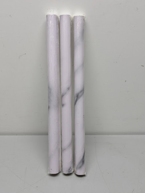 Greecian White Pencil Molding 0.75 in. x 1 in. Polished Resin Wall Tile-20/case