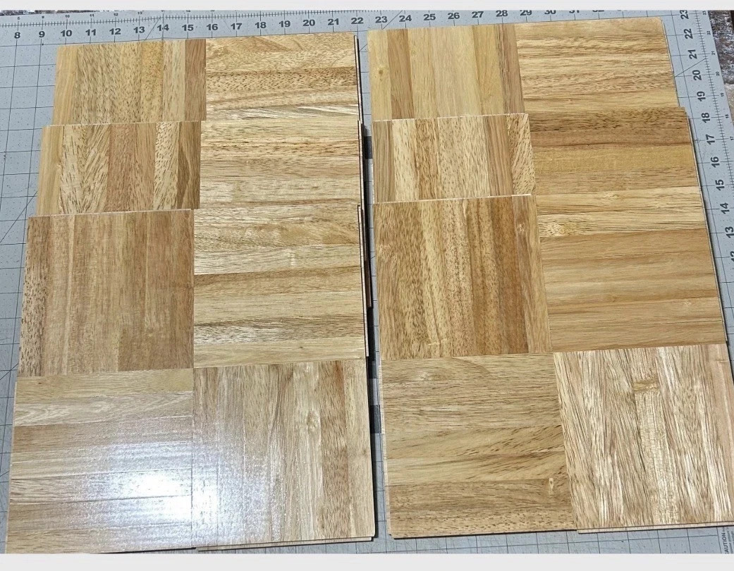Traffic Master Solid Hardwood Hevea Parquet Flooring Natural Prefinished NEW