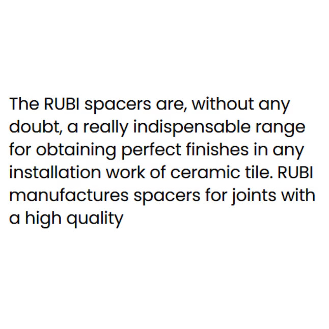 1000 Rubi 1/16” 1.5mm Professional Tile Spacers 02280 White