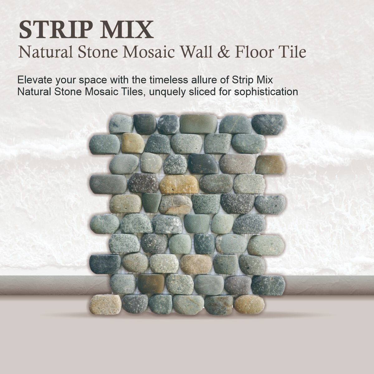 Strip Mix Natural Stone Mosaic Wall & Floor Tile ($15.95/SqFt)