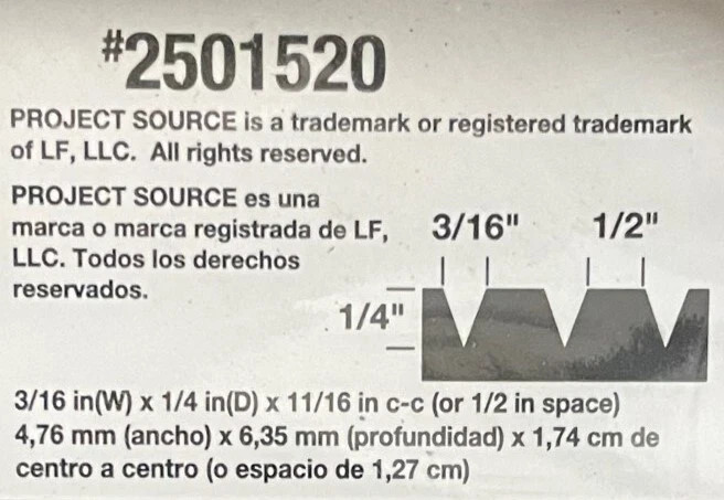 2/ Project Source Metal Adhesive Trowels 3/16″ Wide x 1/2″ Deep – 2501520