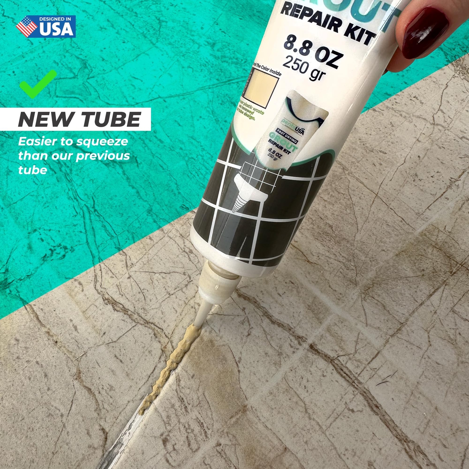 PentaUSA Grout – Tile Grout Repair Kit with Grout Removal Tool, Premix Grout …