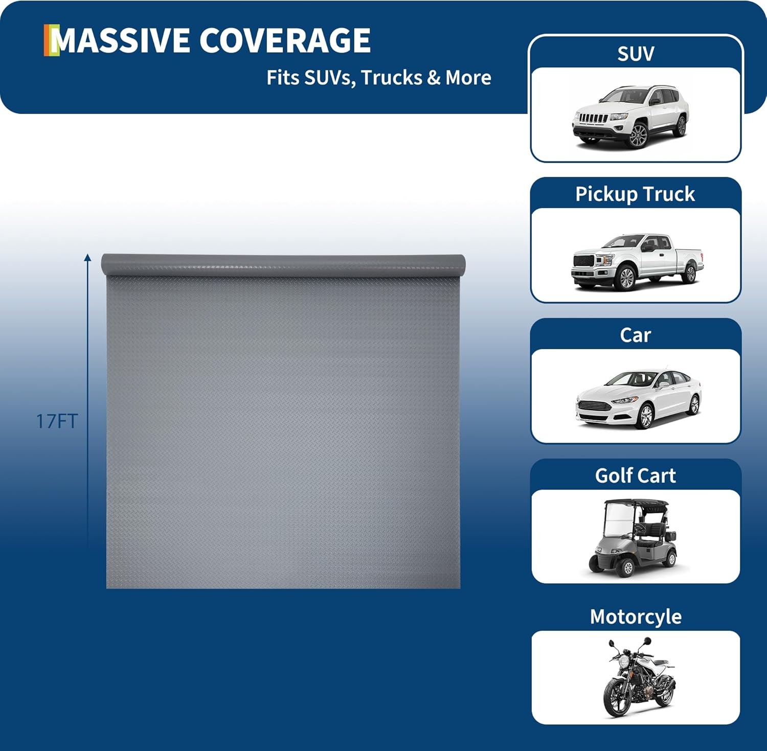 PVC Garage Floor Mat Waterproof Non Slip Diamond Plate for Car SUV Truck 2.8mm