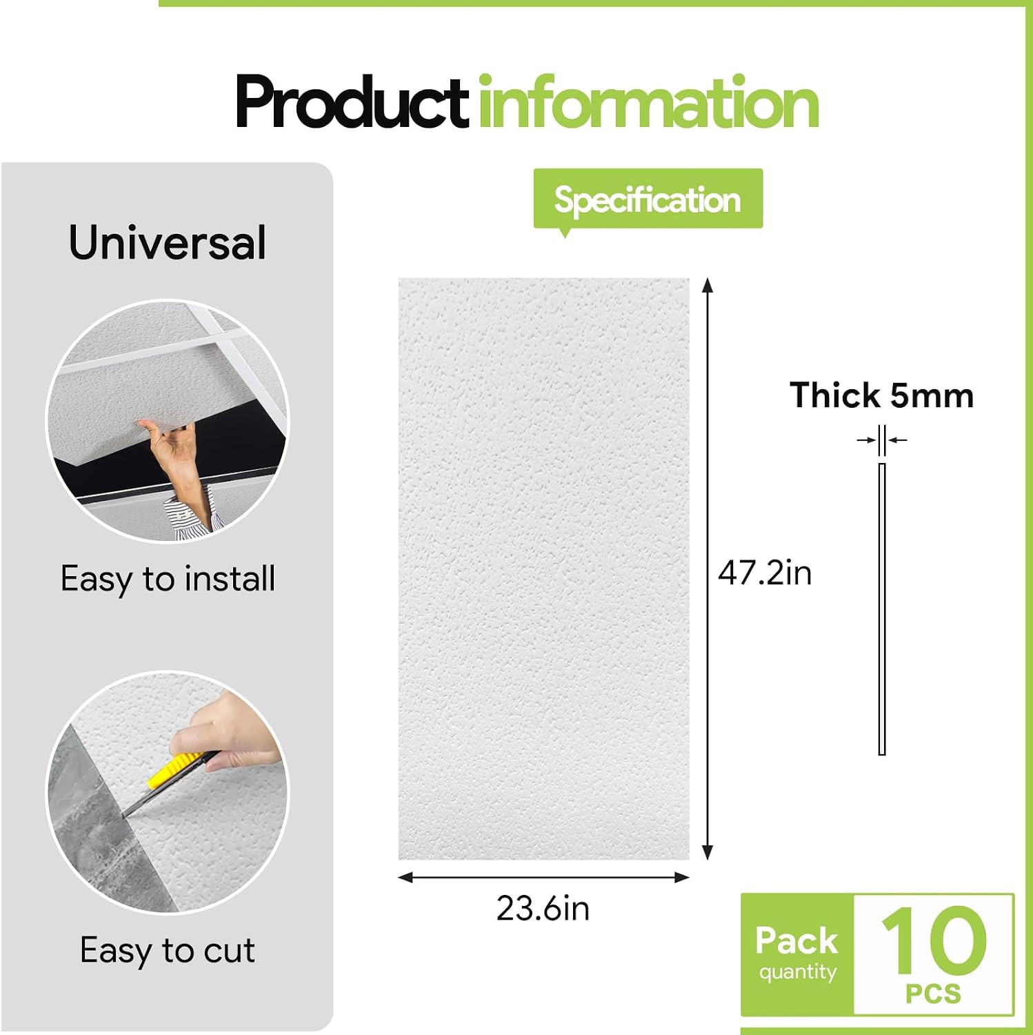 Waterproof 2×4 Drop Ceiling Tiles – 12 Pack, Fire-Rated & Washable PVC