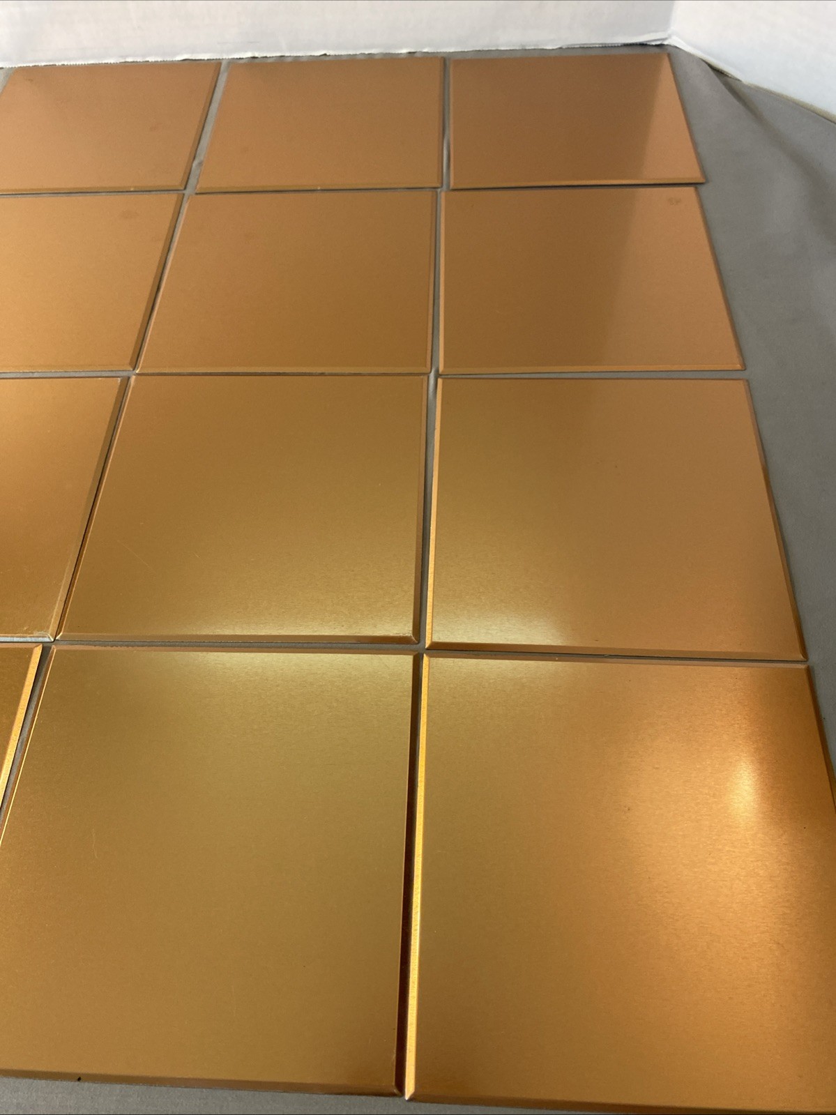 Brushed COPPER Tin Square Tile 6×6 inch Smooth Kitchen Bathroom Backsplash 20