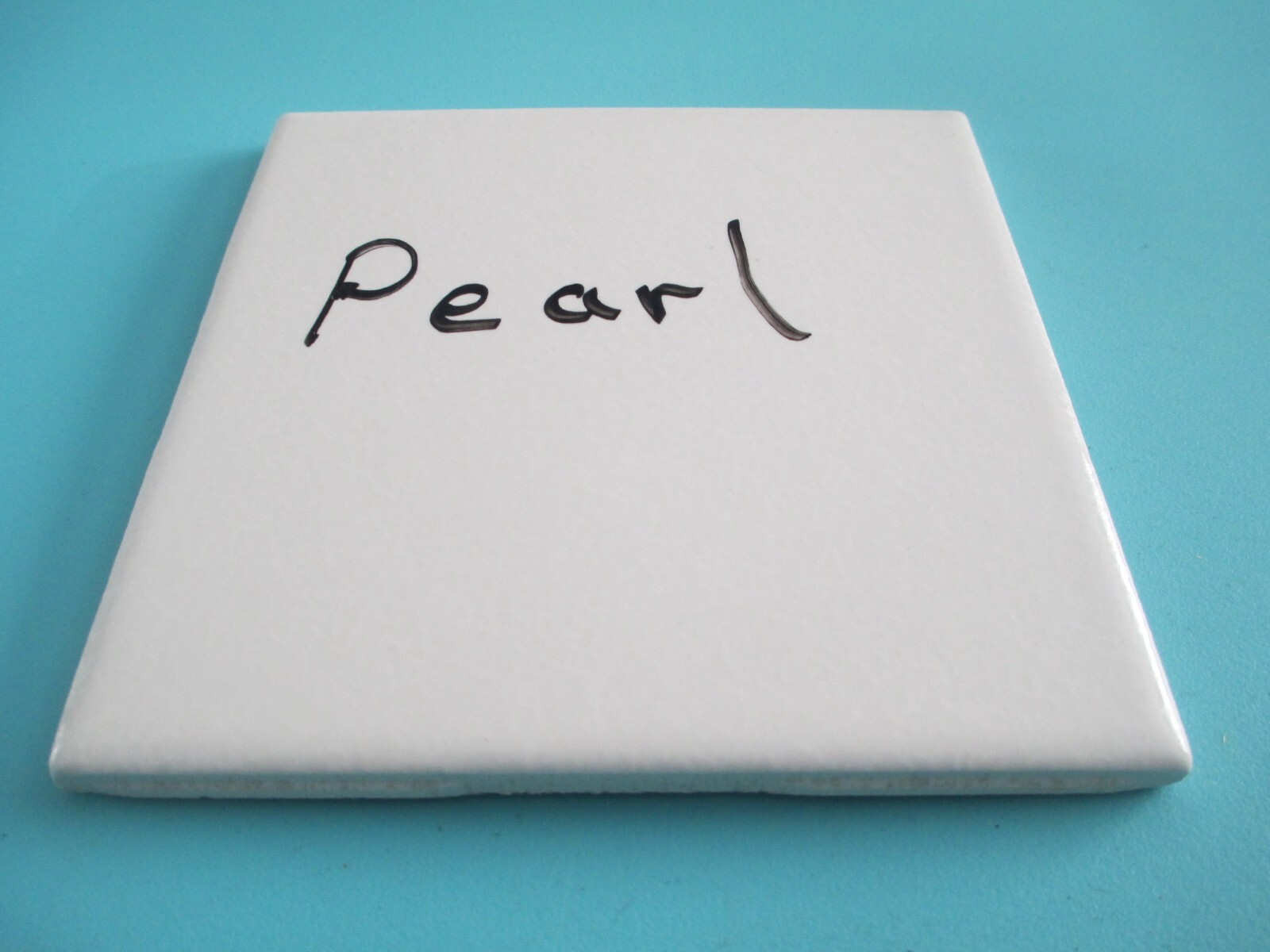 VINTAGE PEARL WHITE ETCHED GLOSS CERAMIC WALL TILE SQUARE 4-3/8″ X 4-3/8″