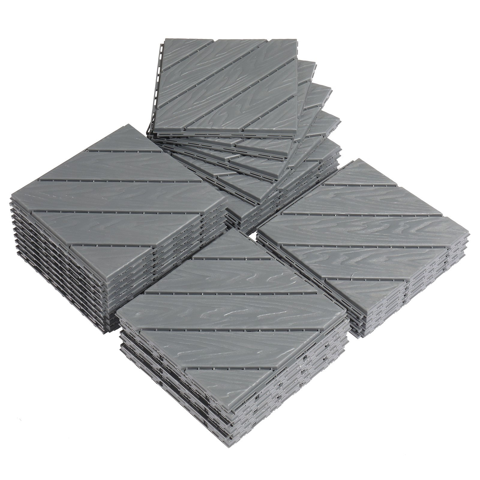 Plastic Interlocking Deck Tiles 27PCS, 12″x12″ Waterproof Outdoor Flooring