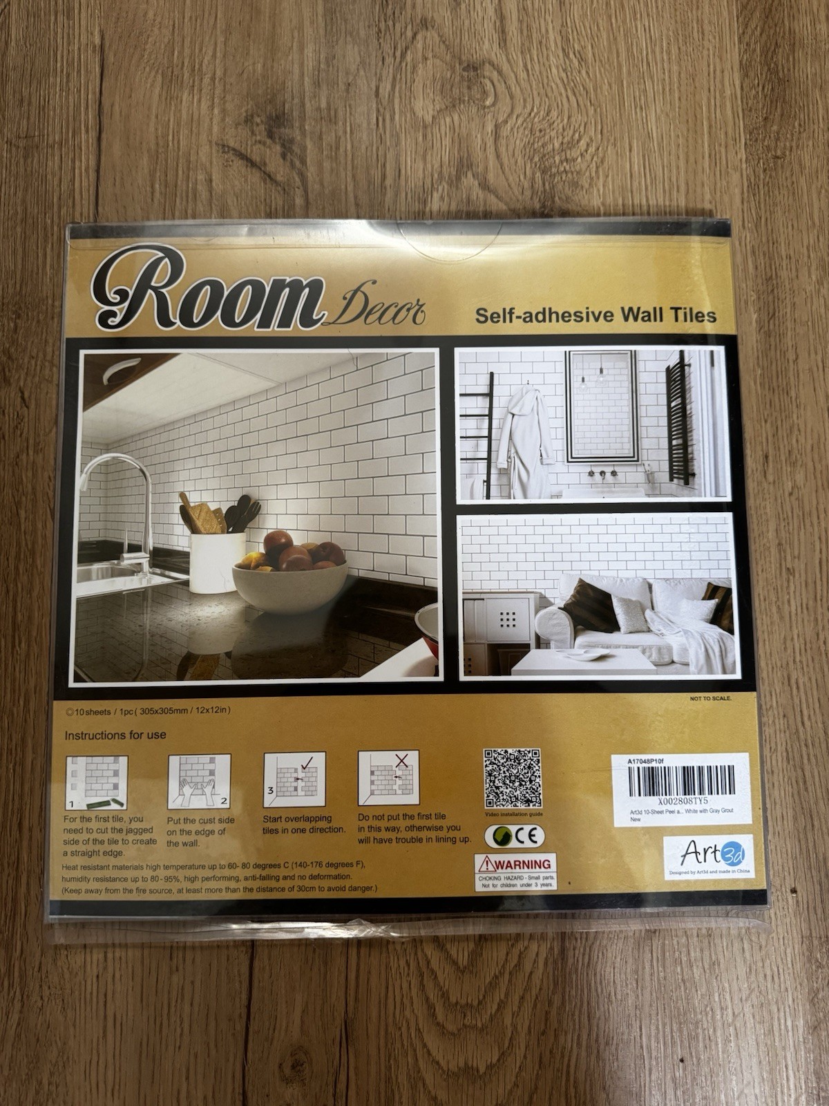 10-Sheet Peel and Stick Tile for Kitchen Backsplash, 12×12 inches White Subway
