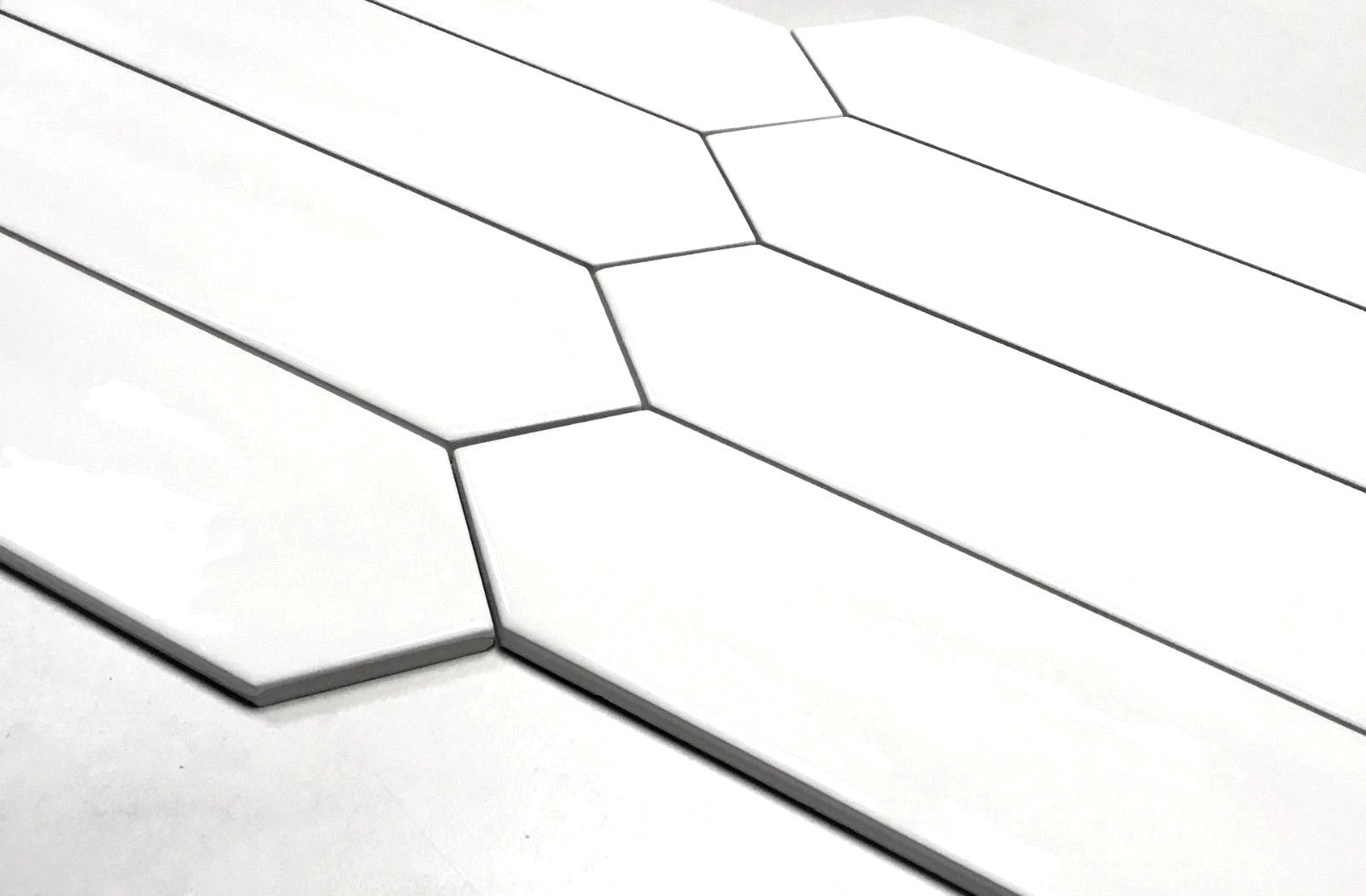 3×12 Modena Collection White Glazed Ceramic Tile Backsplash Decor Wall Bath