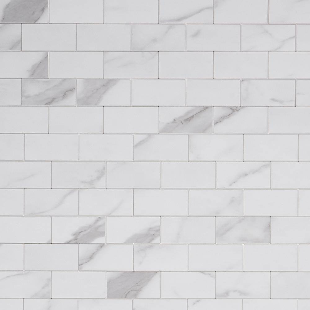 Luxe Core Subway Calacatta 11.81 In. X 11.81 In. SPC Peel and Stick Tile (0.96 S
