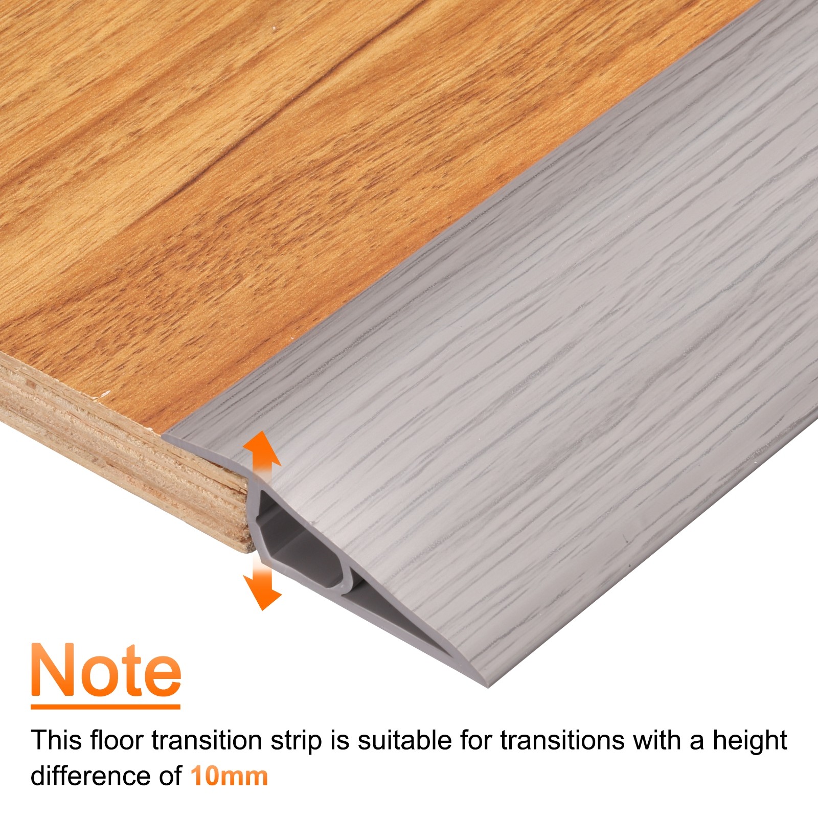 Floor Transition Strip 2″ 10ft for 10mm Edging Transition Grey Wood Grain