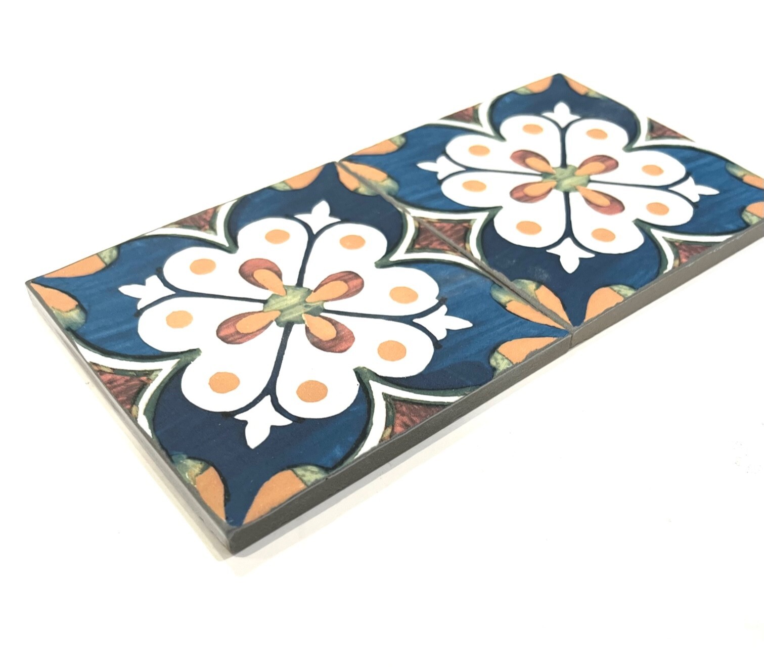 4.5×4.5 Mallorca Collection Blue Pattern 2 Porcelain Wall Tile Pool (Pack of 4)
