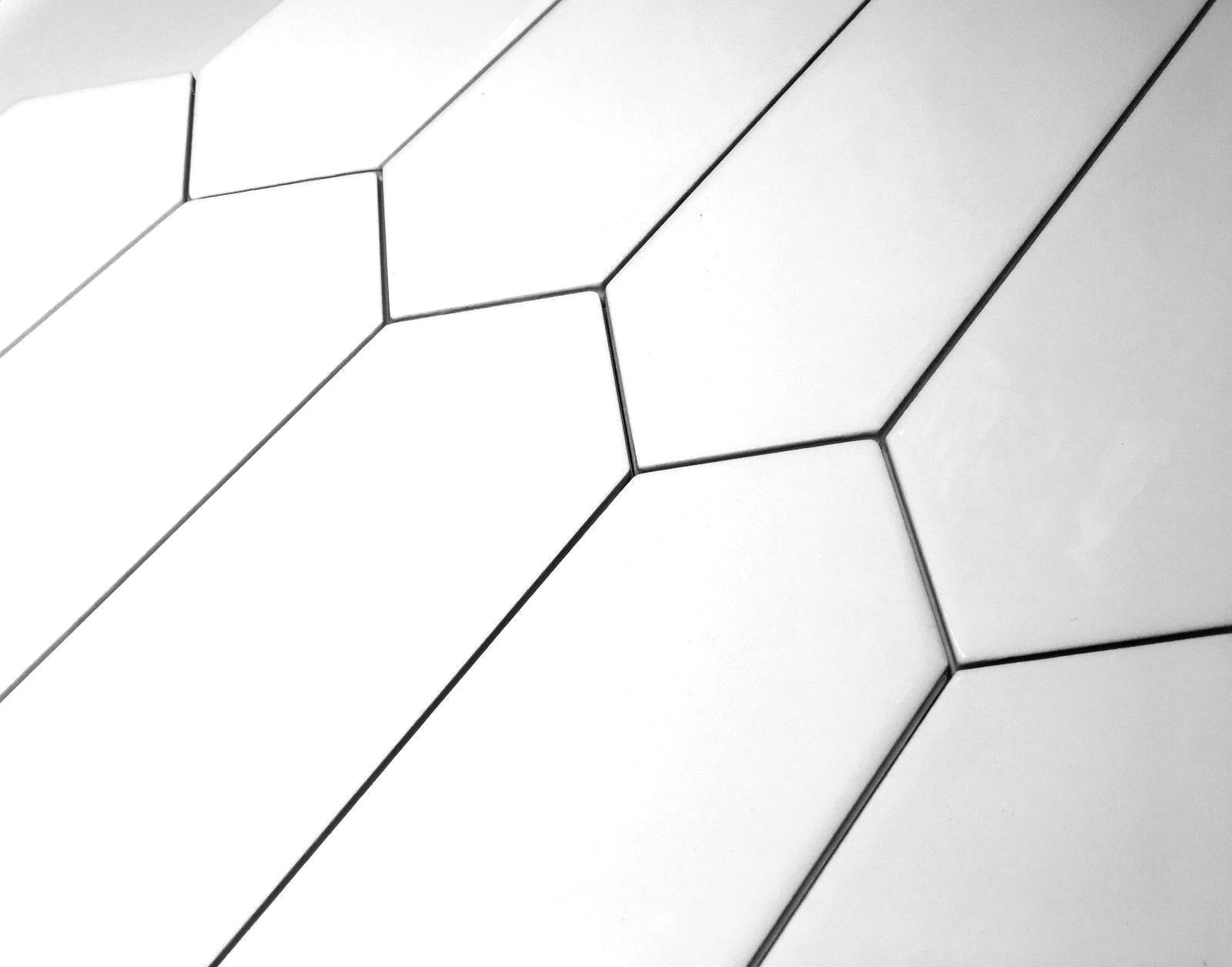 3×12 Modena Collection White Glazed Ceramic Tile Backsplash Decor Wall Bath