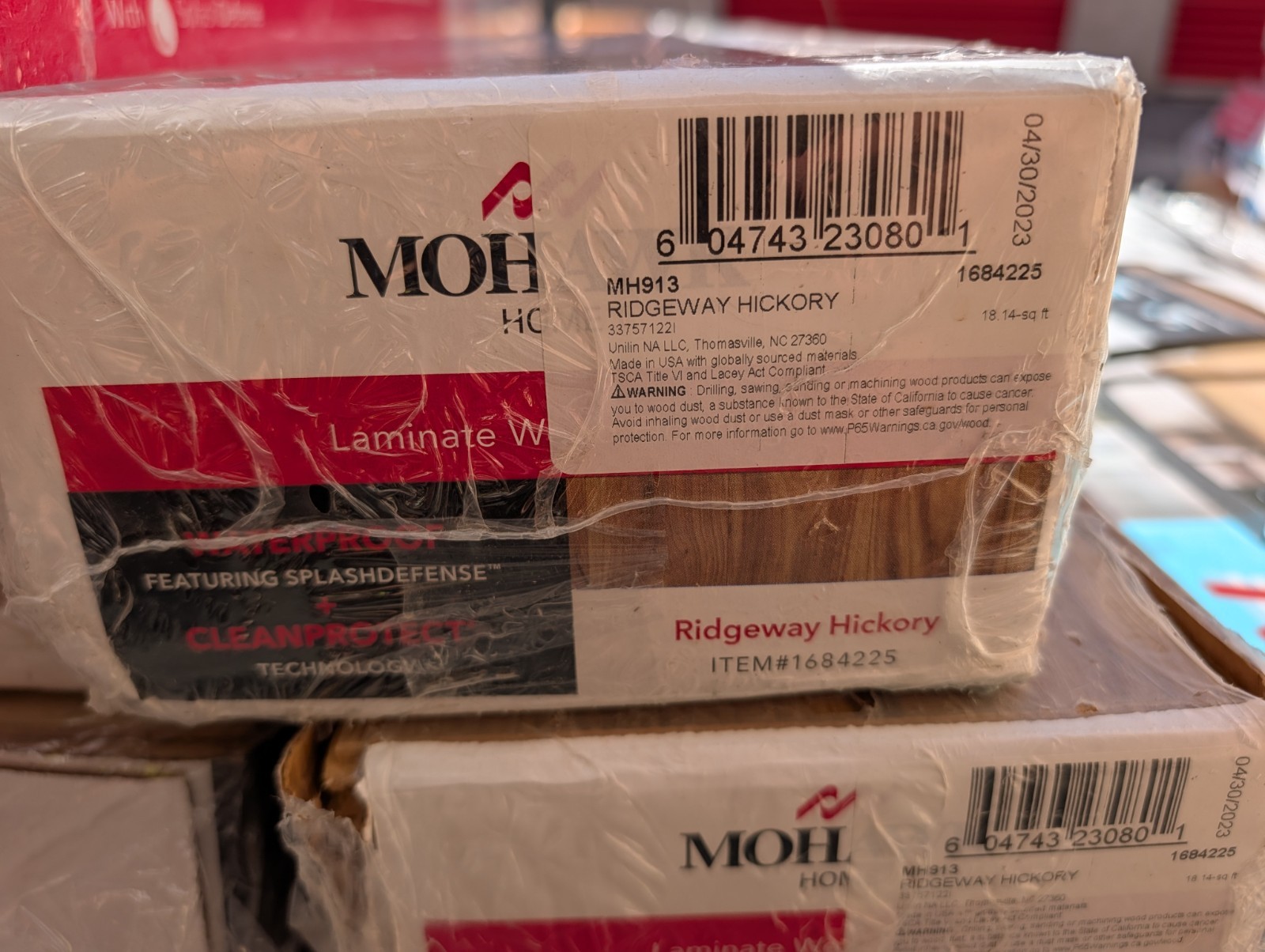 One Carton of Mohawk Ridgeway Hickory Laminate Flooring