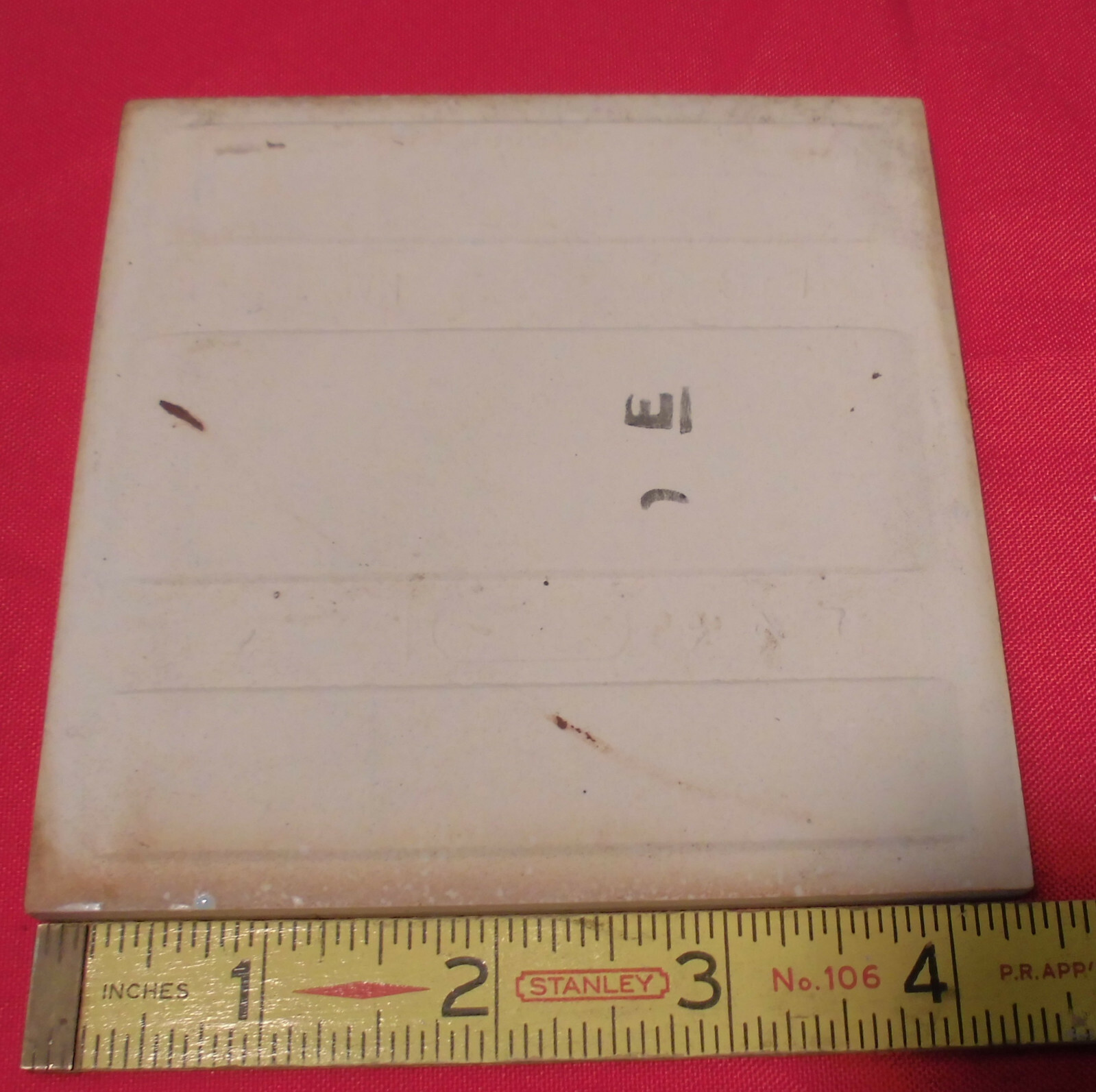 1 pc. *Windsor Blue* 4-3/8″ Glossy Ceramic Tile; Mosaic Co. Concave X Design