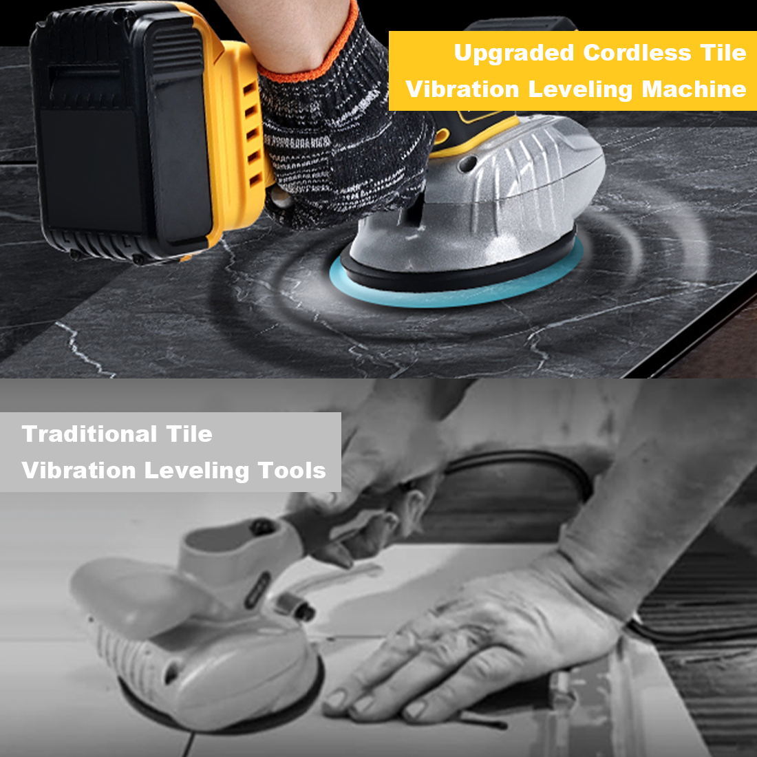 Tile Vibration Leveling Machine Tool for Dewalt 20V Battery Suction Cup 8-speeds