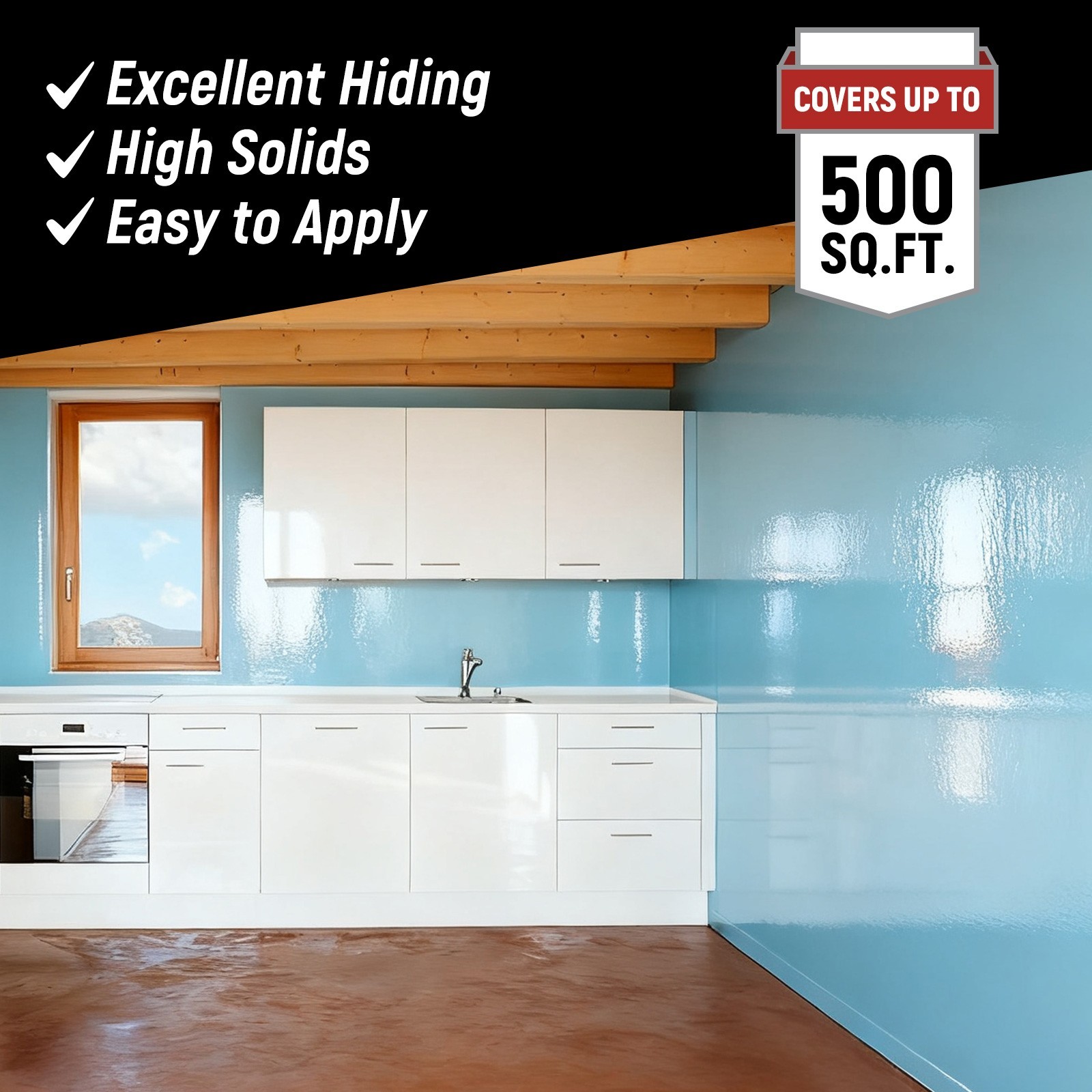 Epoxy Floor Paint Kit – Acrylic Concrete Coating for Garage Living Room 1 Gallon