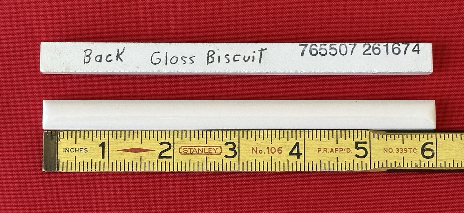 1 pc. Gloss Biscuit Color: Ceramic-Pencil – Liner – Sizzle – Tile, 6″ X 7/16″