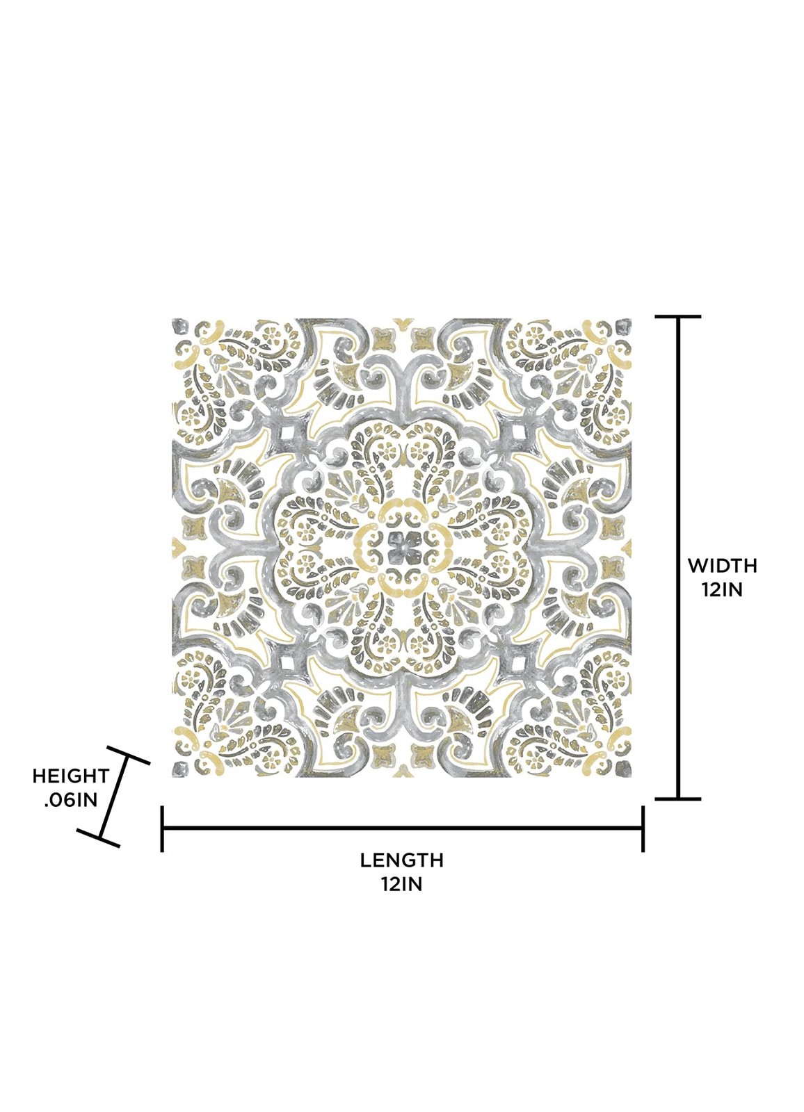 FP2947 Antico Peel & Stick Floor Tiles Multicolor Vinyl Waterproof Decal