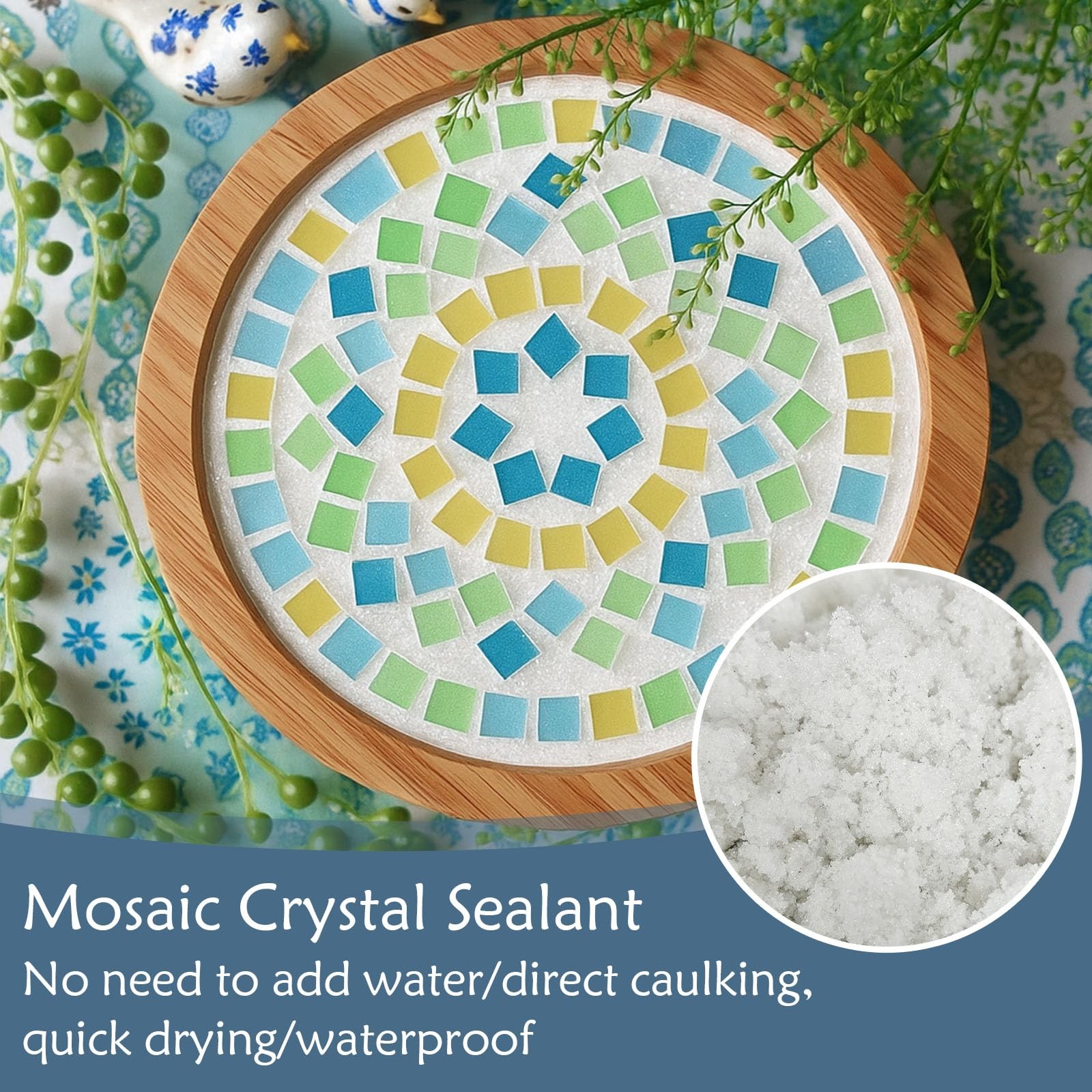 WAN2TLK White Mosaic Crystal Grout 400g, Mosaics Tile Tools, No Need to add W…