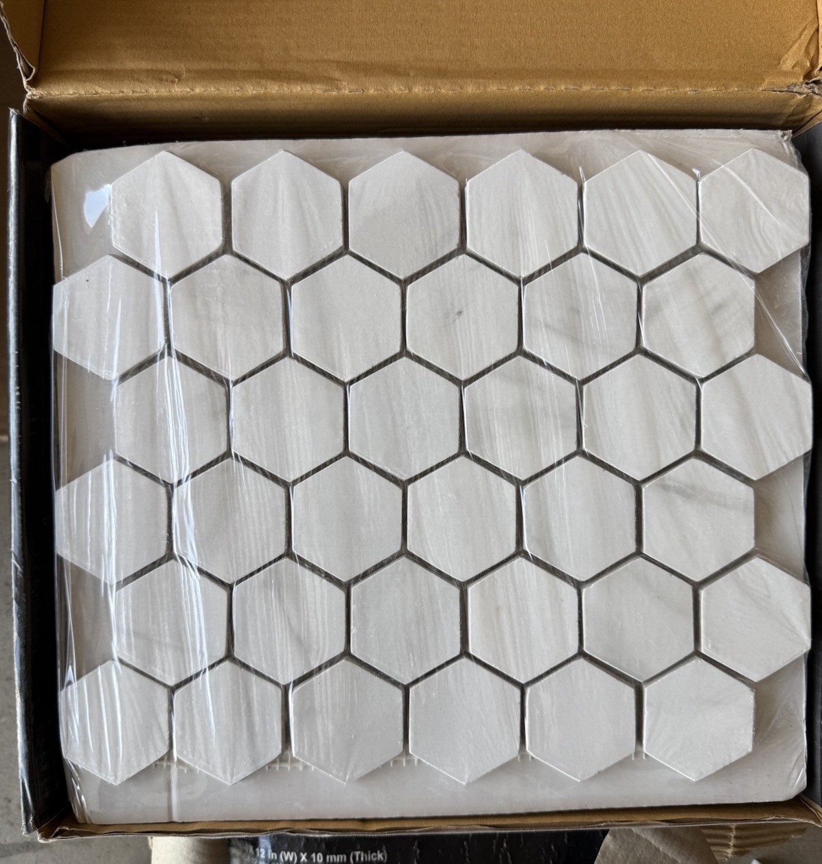 HD Bergamo Hexagon White 2×2 Mosaic Tiles Backsplash 8 Square Feet