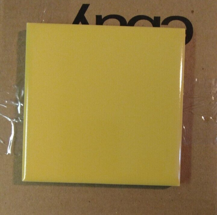 1 Wall Tile Mosaic USA 4-3/8″ Square Semi Gloss Mustard Yellow Ceramic 1950 Vtg