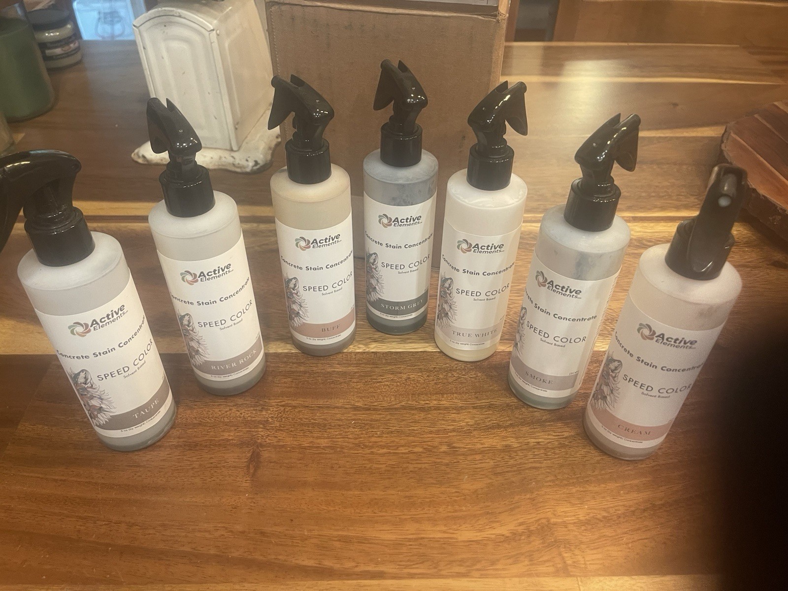Fast Drying Concrete Stain-Professional-Easy to Use 7 Color Sample Pack 8oz each