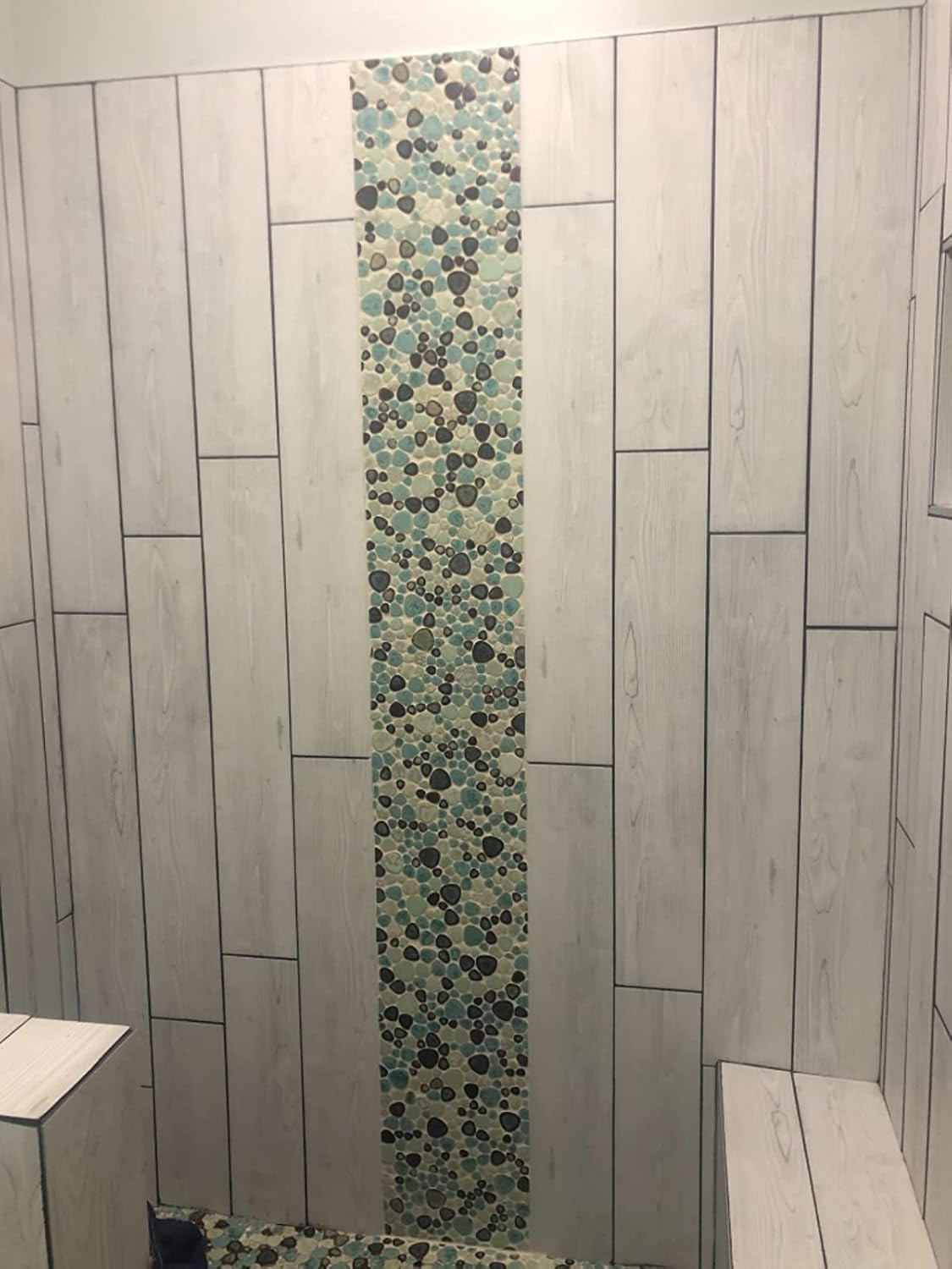 Ocean Blue Ceramic Pebble Mosaic Tile for Kitchen & Bath – 5 Sq Ft