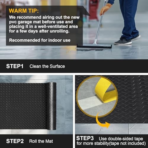 4x6FT Garage Floor Mat, 2.8mm Thickened Flooring Roll for Under Car, Golf Cart