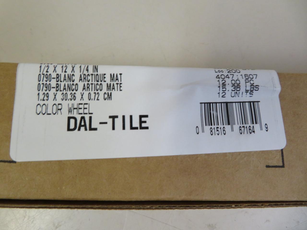 Daltile LuxeCraft Arctic White Matte 1/2″ Glazed Ceramic Jolly Tile Trim 0.48 SF