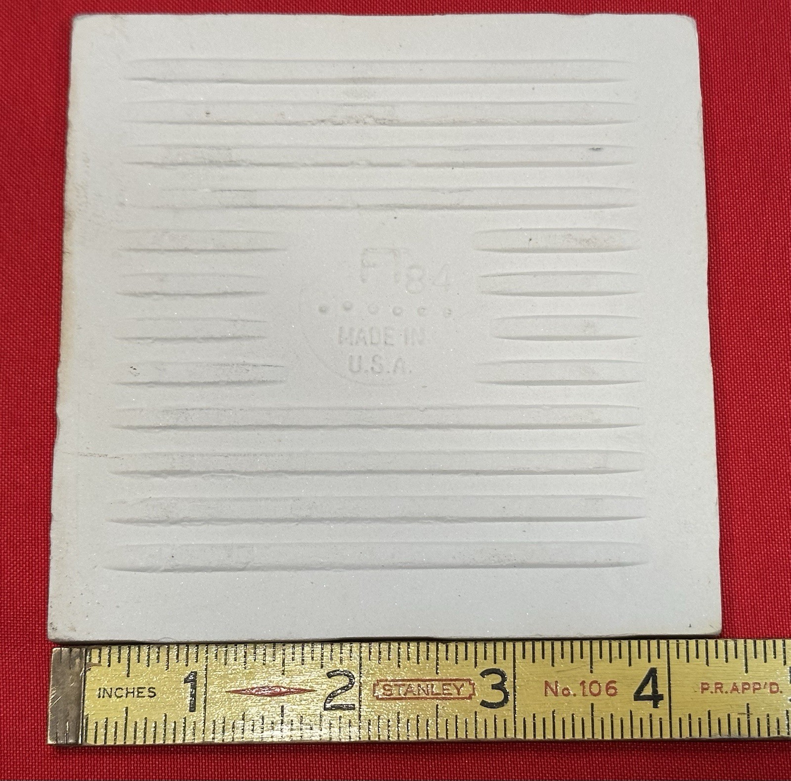 1 pc. Fawn Beige: Glossy Ceramic Tile 4-3/8″ by Florida Co. NOS