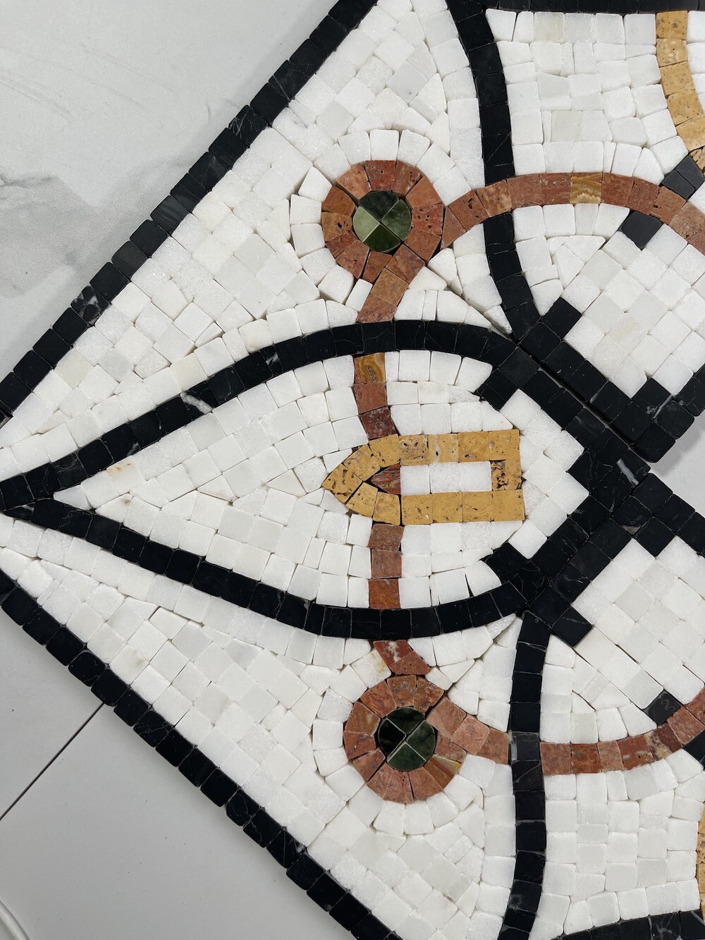 B0105P Charm Multi-color 7.1×11.8 Marble Mosaic Border Listello Tile Polished