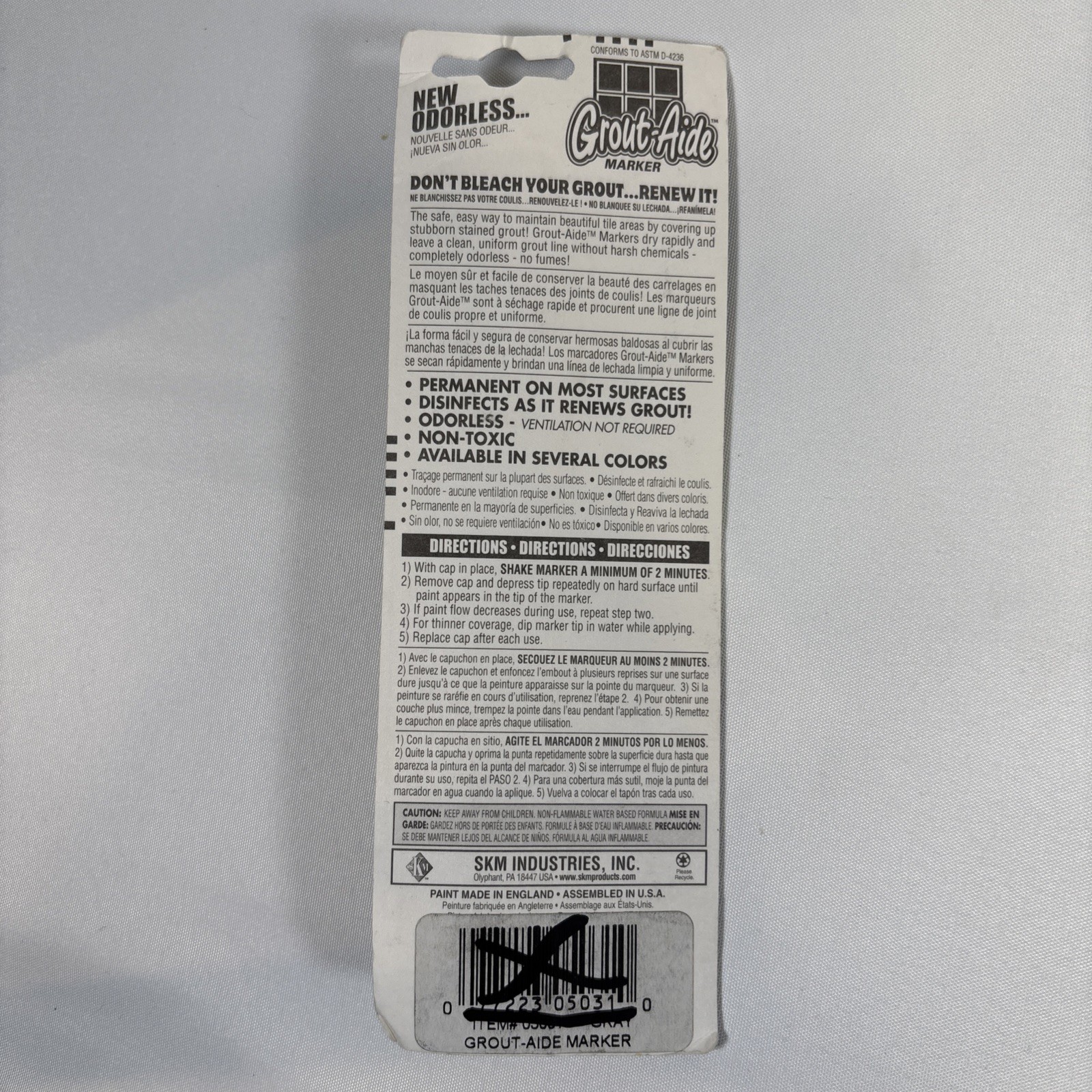 Lot of 7 Grout-Aide Markers Cover Stains Anti-Bacterial Grey As Seen on TV – New
