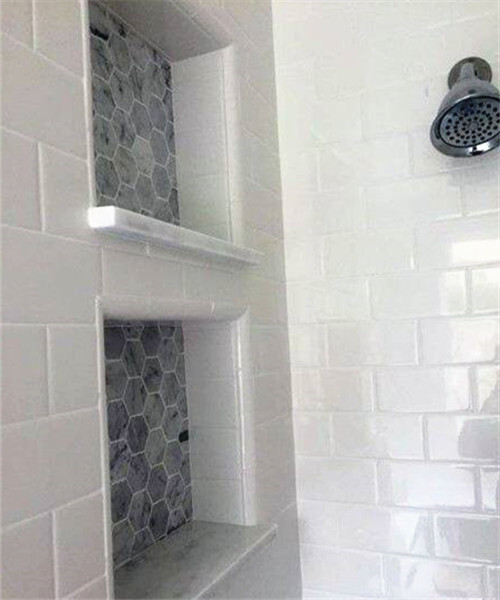 K33XH Bardiglio Gray Dark Grey Marble 3 inch Hexagon Mosaic Tile Honed