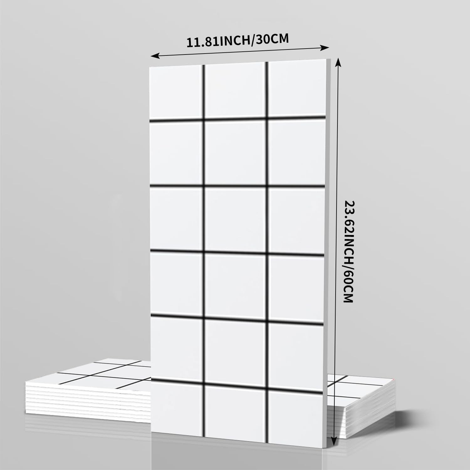 10-Sheet 23.6″x11.8″ Marble Peel and Stick Wall Panels (19.4 Sq. Ft. Coverage…