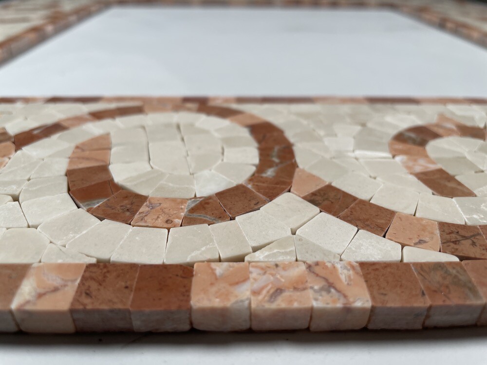 B0010P Marble Mosaic Border Listello Accent Tile Vine Rojo 4×12 Polished