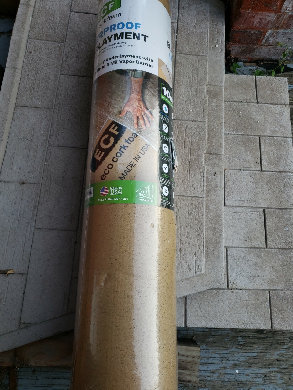 ECF Underlayment Laminate And Engineered Floor With Cork 36″ x 25′ 75 sq ft roll