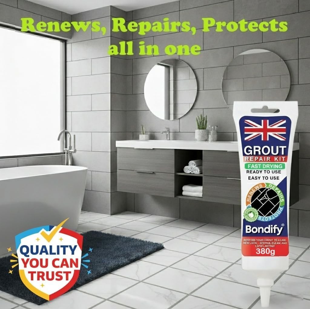 Waterproof Black Grout Reviver Ready Mixed, 2PCs 13.4oz/380g FAST DRYING, EXT…