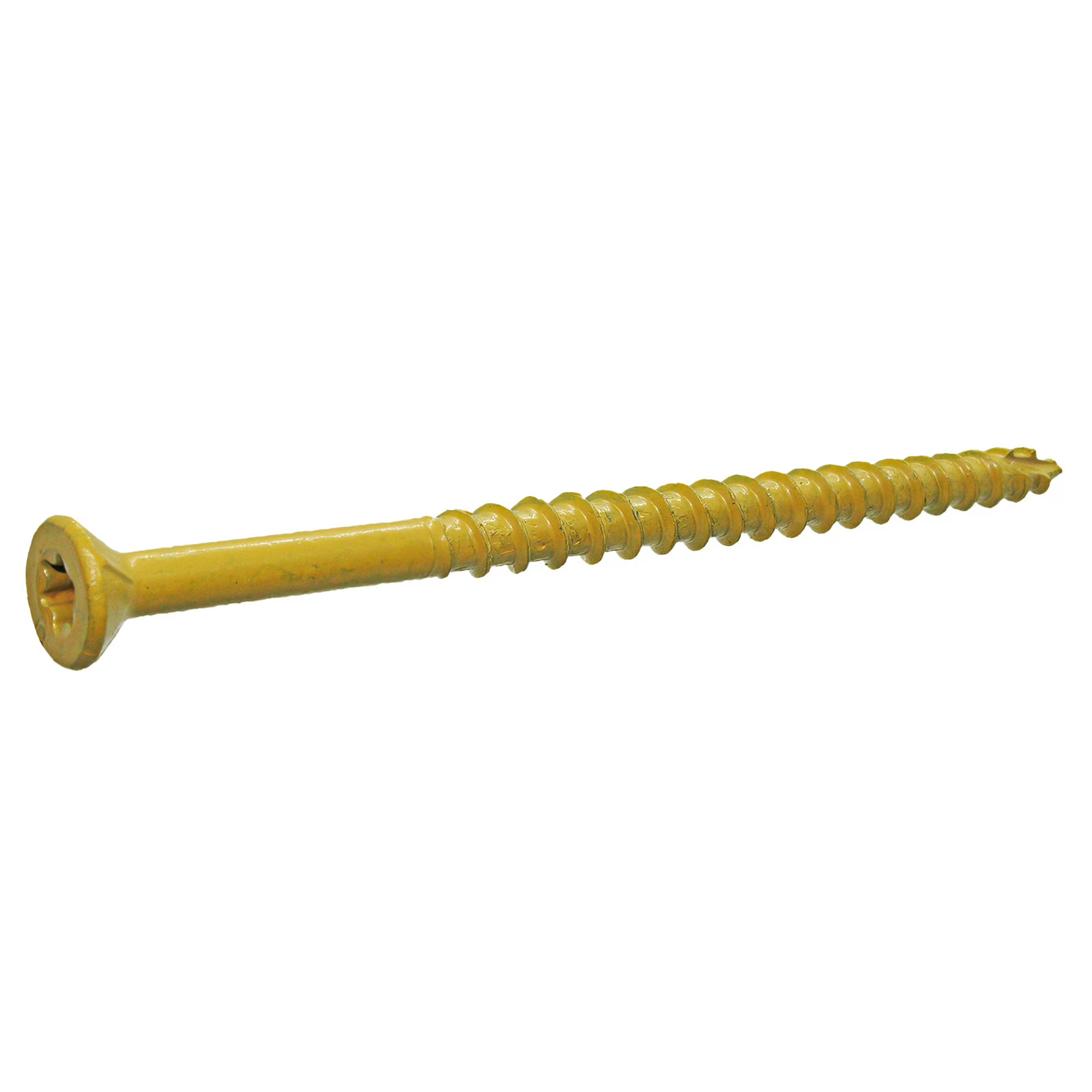 (4 pack) PrimeGuard Plus #10 x 3-1/2 in. Tan Wood to Wood Deck Screw 1lb