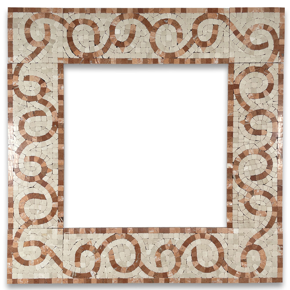 B0010P Marble Mosaic Border Listello Accent Tile Vine Rojo 4×12 Polished