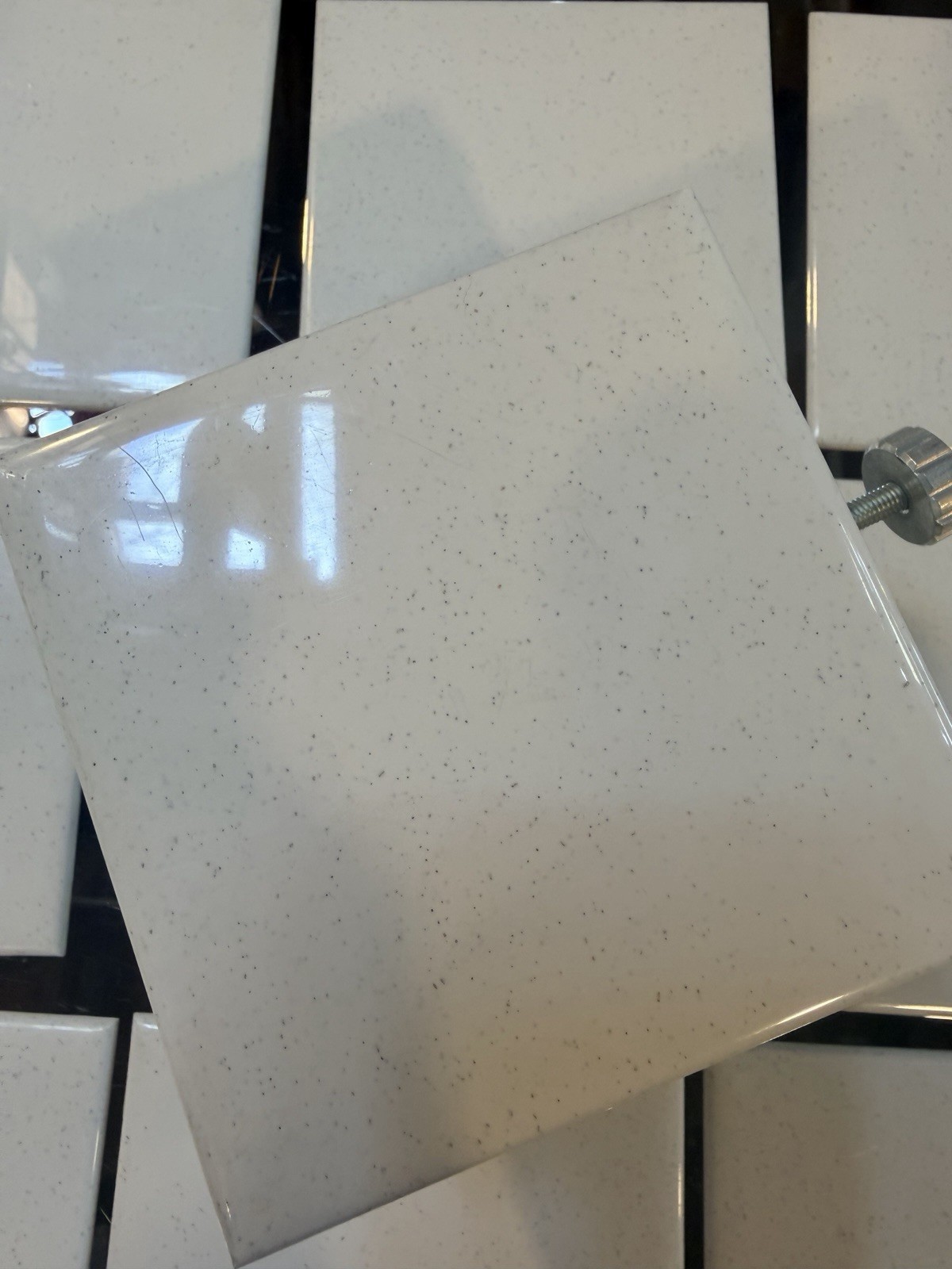 Speckled seafoam green plastic Square Wall Tiles 4.5 inches MCM Bathroom Kitchen
