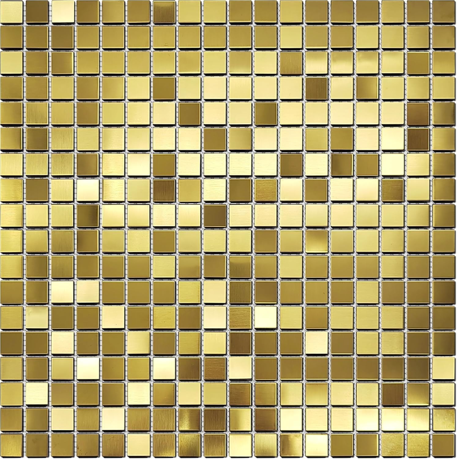 Gold Mosaic Tile Squares 12×12 for Kitchen Backsplash & Bathroom Walls (5 Pack)