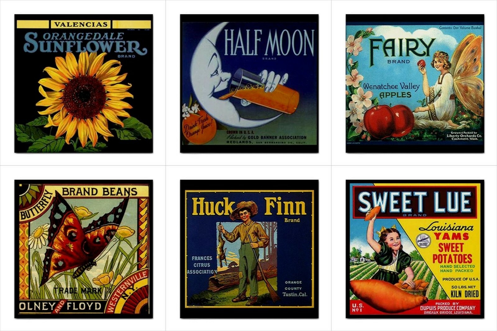 Vintage Advertising Ad Art Ceramic Tile Set of 6 Home Decor Backsplash Tiles