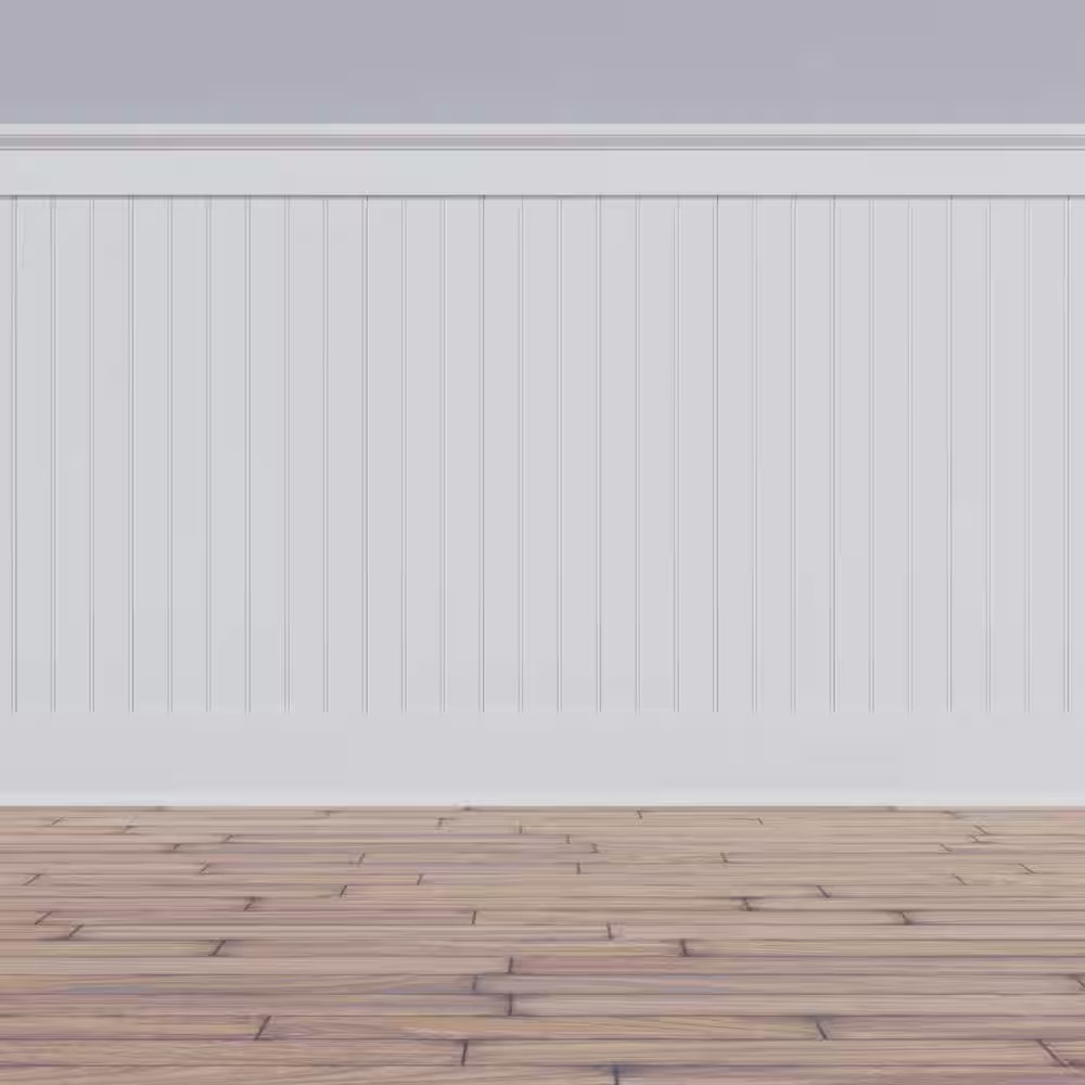 5/8 In. X 96 In. X 40 In. PVC Deluxe Beadboard Wainscoting Molding Kit (For Heig