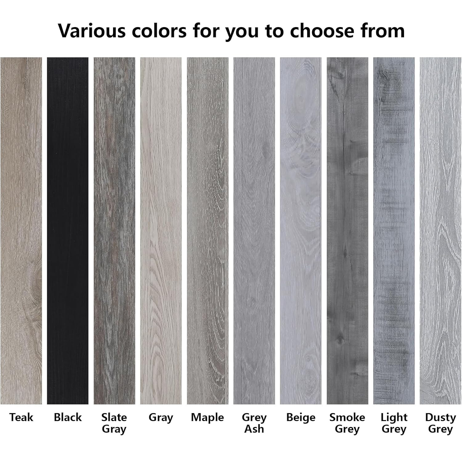 Peel and Stick Floor Tile, Luxury Vinyl Plank Samples Set of 10, Real Wood Look