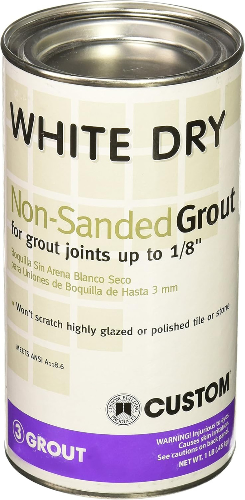 Building Product WDG1 1lb White Non-Sanded Tile Grout