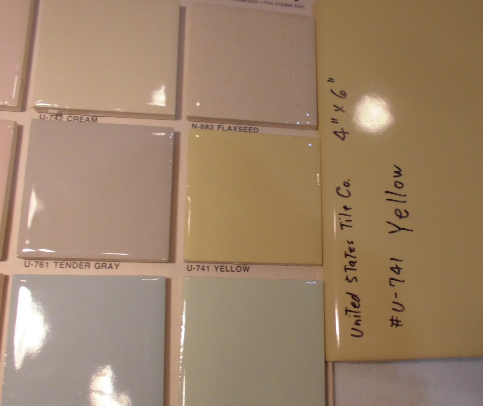 1 pc. Bright Yellow: Cove Base Ceramic Tile: Bullnose Top, Glossy 4″ X 6″ NEW