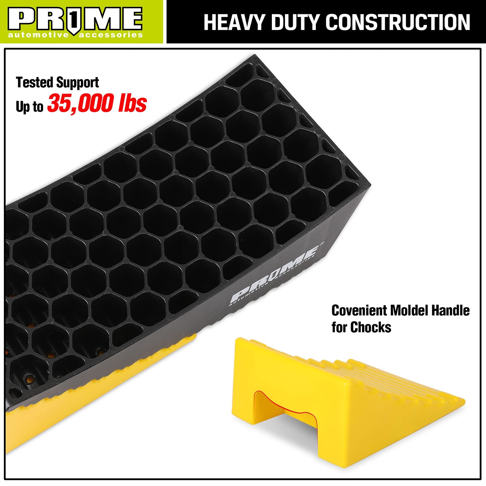 Prime 1 PR1ME Camper Leveler, 2 Pack RV Leveling Blocks, HDPE Curved Levelers…
