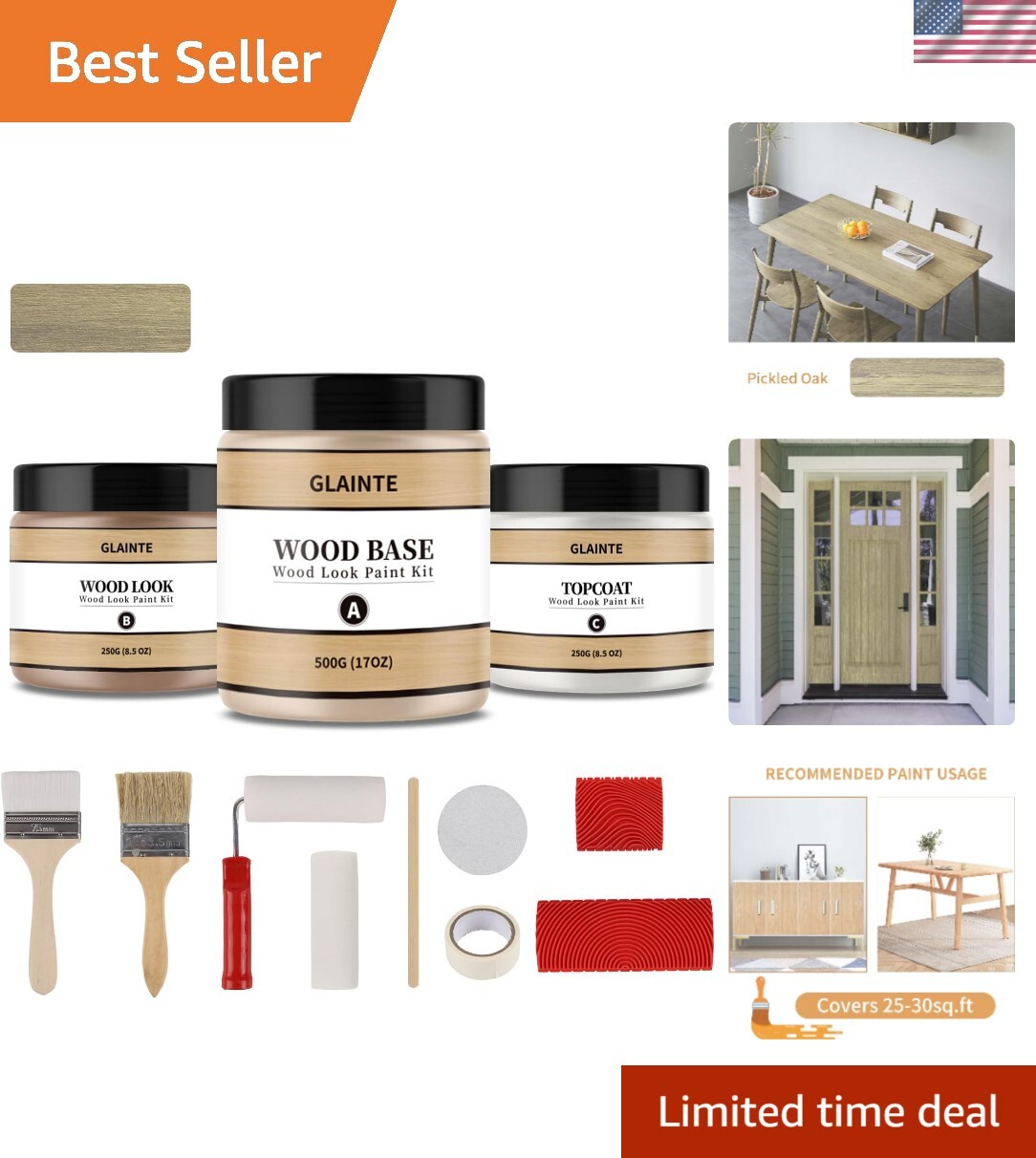 Wood Look Paint for Furniture, Cabinets, Front Doors Interior Texture Paint, …