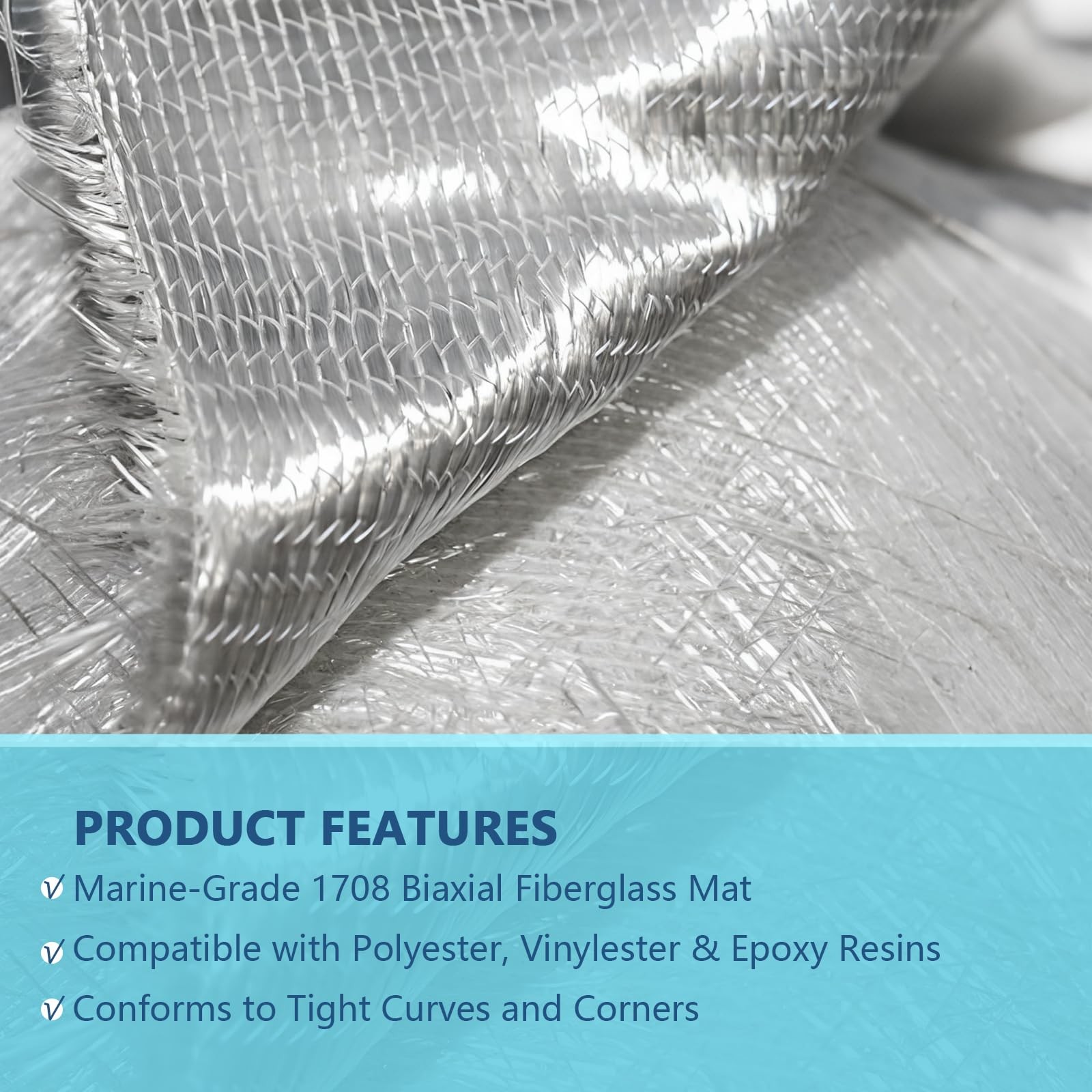 CRMCC 1708 Biaxial Fiberglass Cloth Tape 5″ x 10 Yards (30 5“ x 30ft, Silver